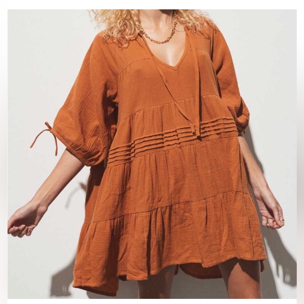 Maurie + Eve Women's Rust Boho Oversized dress.
